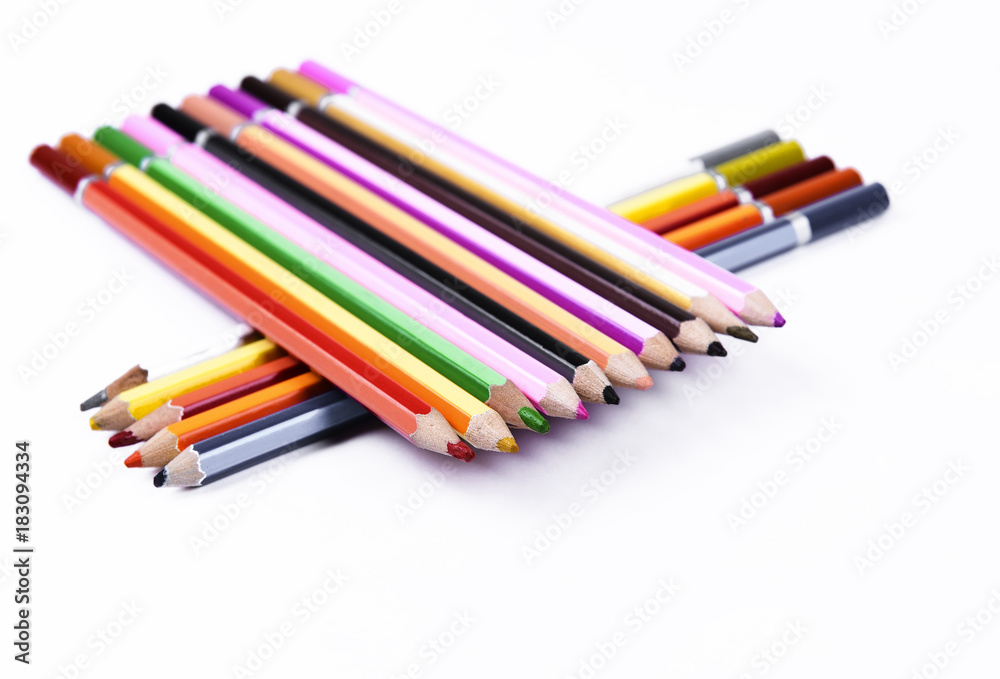 Colour pencils isolated on white background Colour pencils isolated on white background