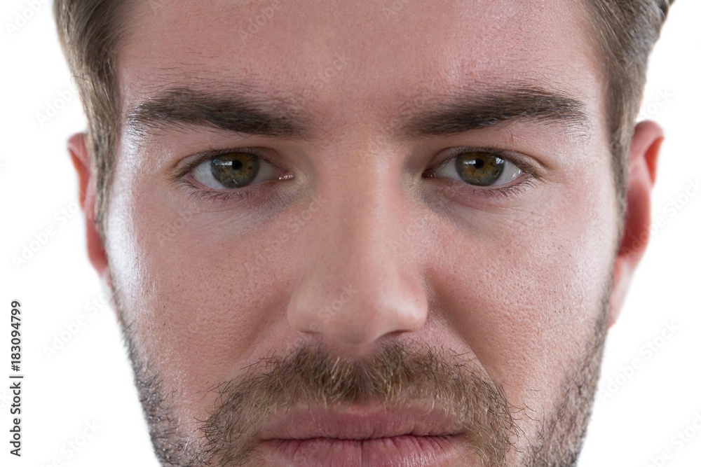 Man standing against white background