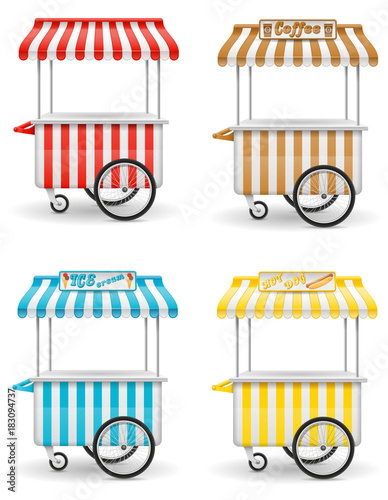 street food cart vector illustration