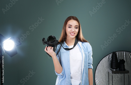 Beautiful young photographe...