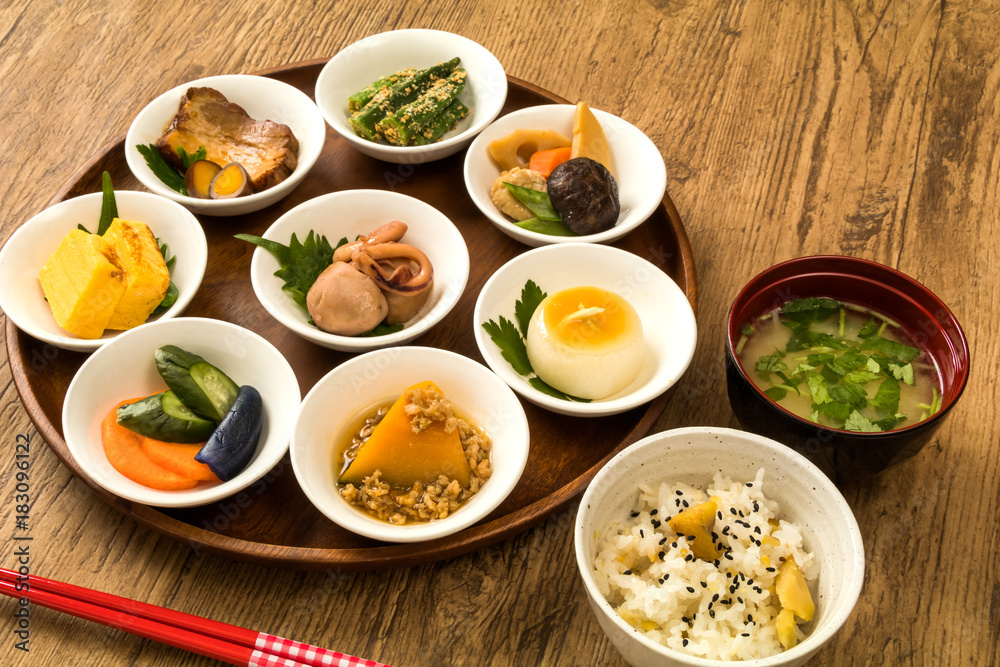 ごはんとおかずいろいろ Side dishes of rice japanese food ごはんとおかずいろいろ Side dishes of rice japanese food