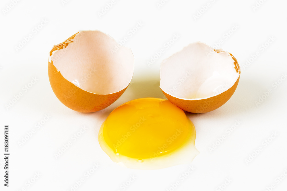 Broken egg isolated on white background Broken egg isolated on white background