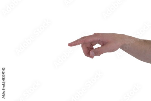 Hand gesture against white background