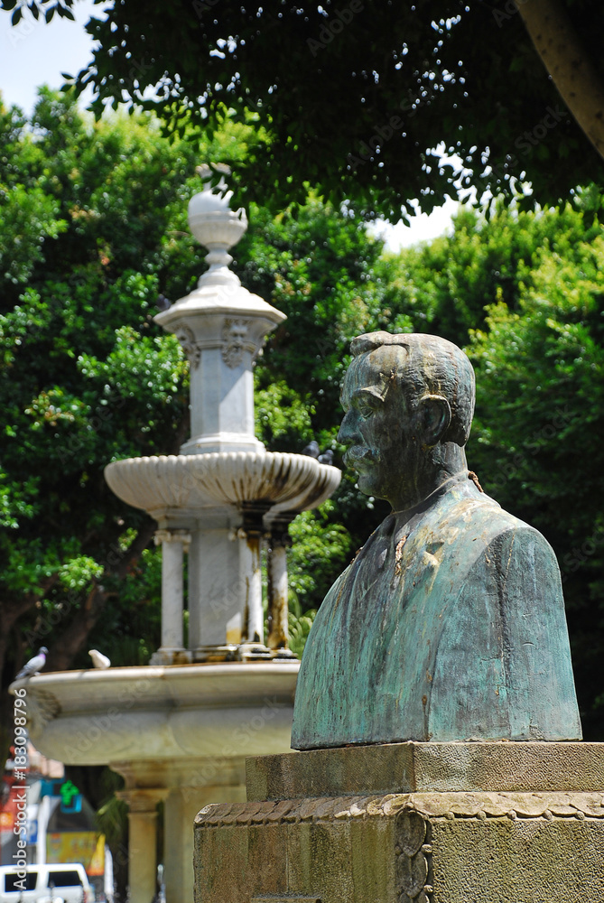 A bust of Guillermo Perera y Alvarez, San Cristobal de la Laguna, Tenerife, Canary Islands, Spain.