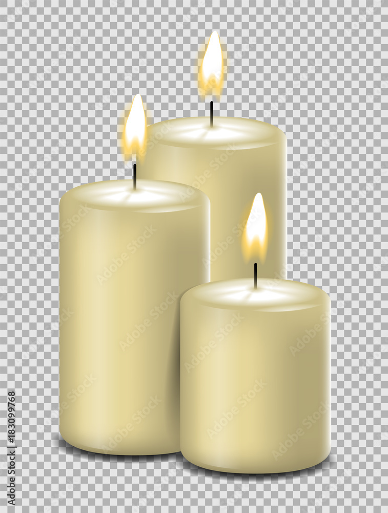 Fototapeta premium Kerzen weiß mit Flamme Advent Weihnachten Geburtstag