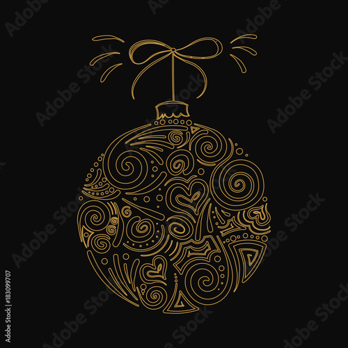 Christbaumkugel - goldene moderne Karte