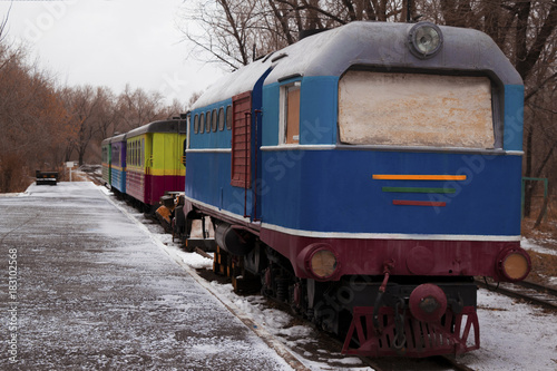 derelict train.