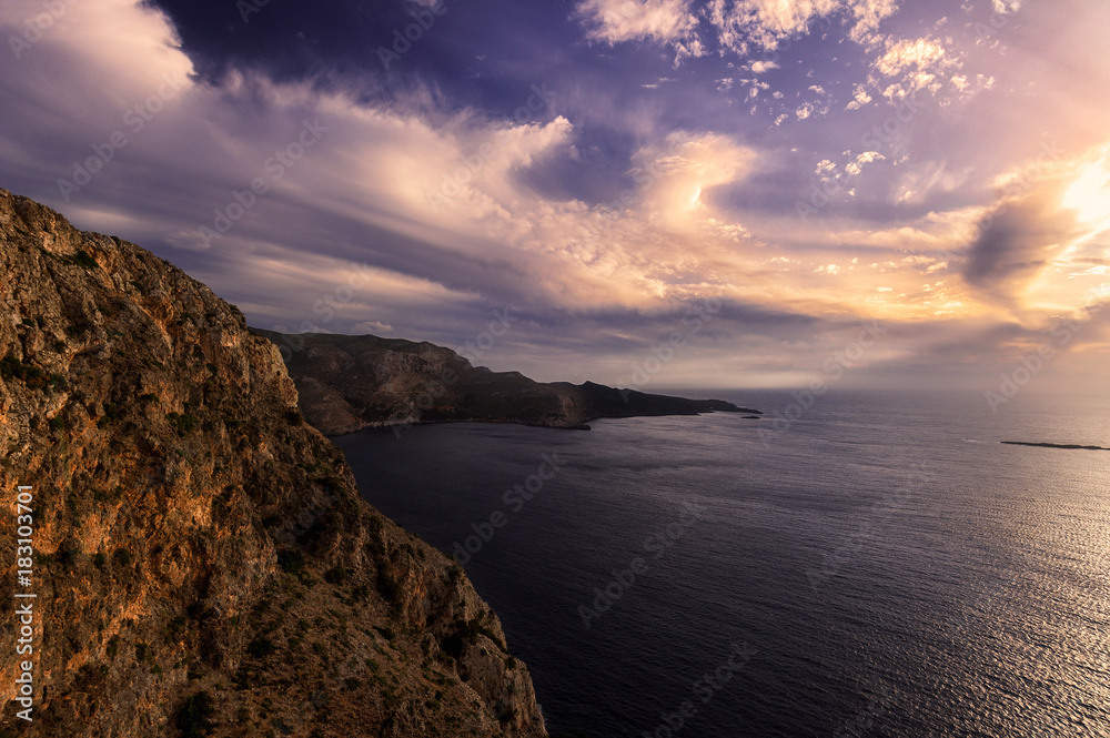 Launched by the Sun, Kythira, Cyclades, Ionan, Mediterranean, Greece, Europe.