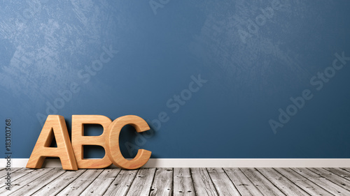 ABC Letters on Wooden Floor photo