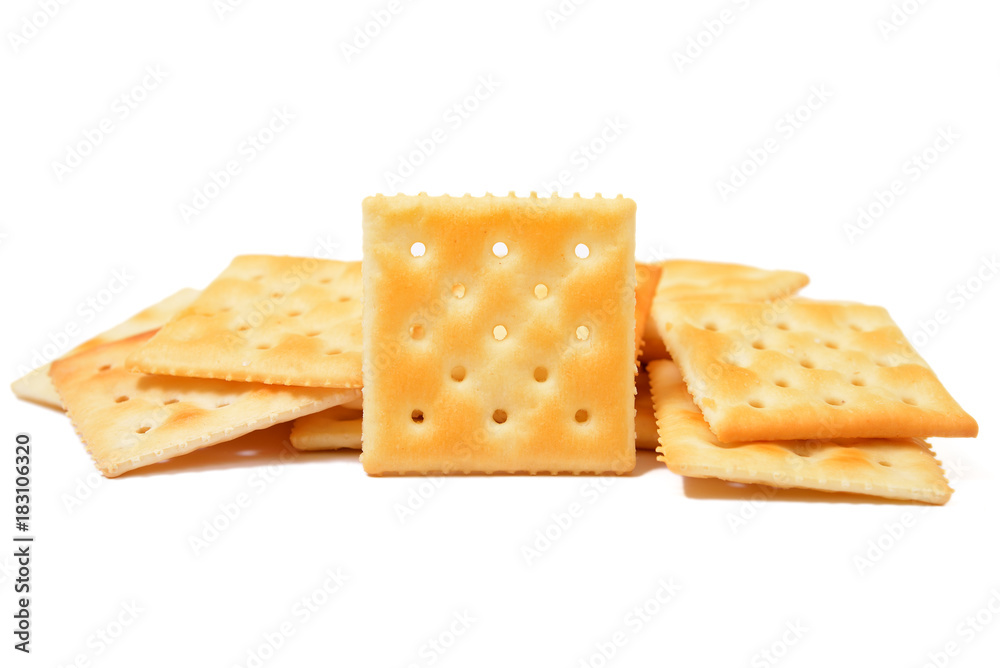 Crackers on white background Crackers on white background