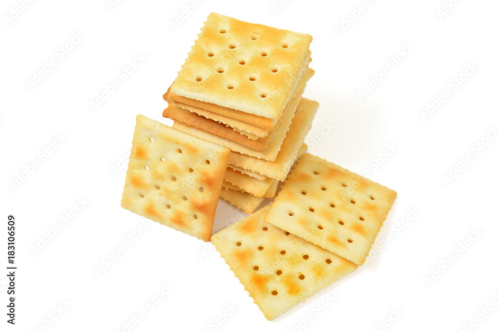 Crackers on white background Crackers on white background