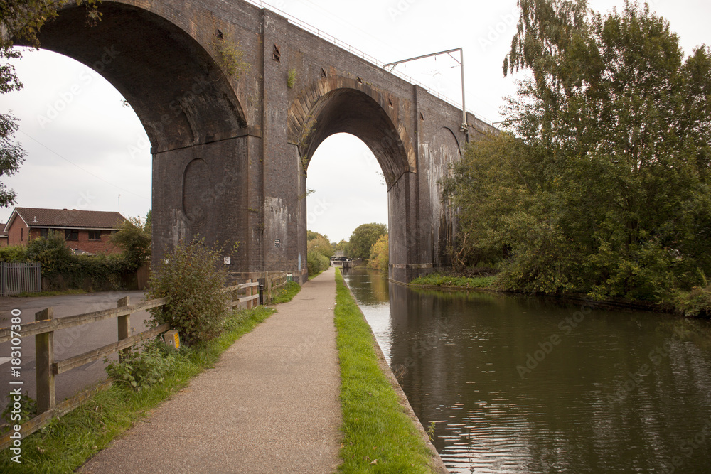 Old train bridge made of red bricks masonry Old train bridge made of red bricks masonry