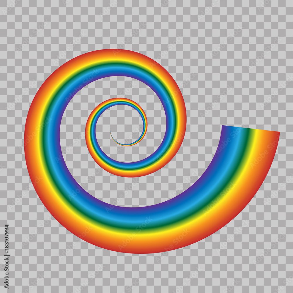 Obraz premium Rainbow icon isolated on transparent background. Spectrum pattern. Vector sky rainbow template