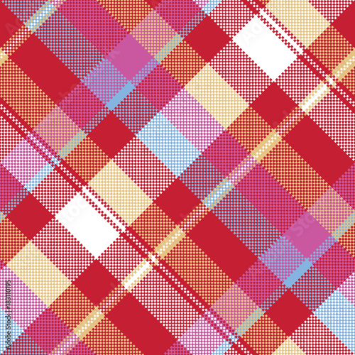 Red pixel plaid seamless fabric texture
