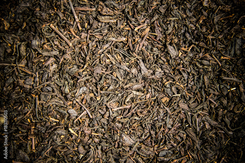 Background from dried tea leaves 