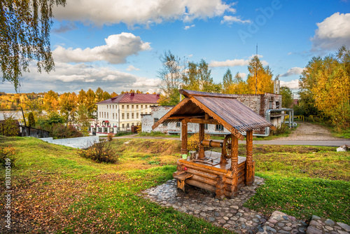                                     A wooden well