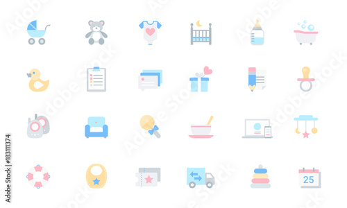 Baby registry Vector icon set