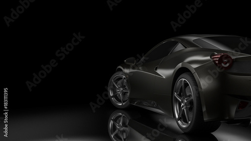 Dark car silhouette 3D illustration © pozitivo