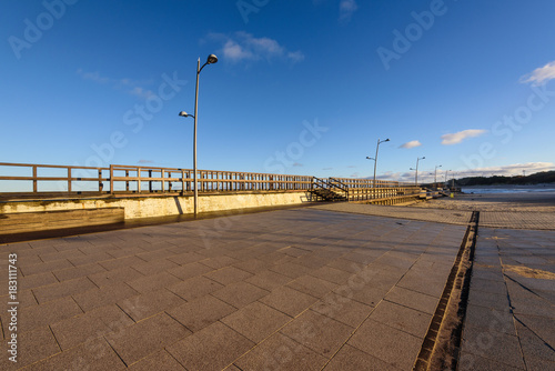 Seaside promenade in Darlowko. Northern Poland.