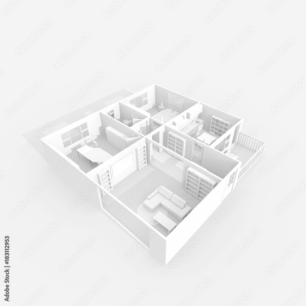 3d rendering of furnished home apartment 2566 3d rendering of furnished home apartment 2566