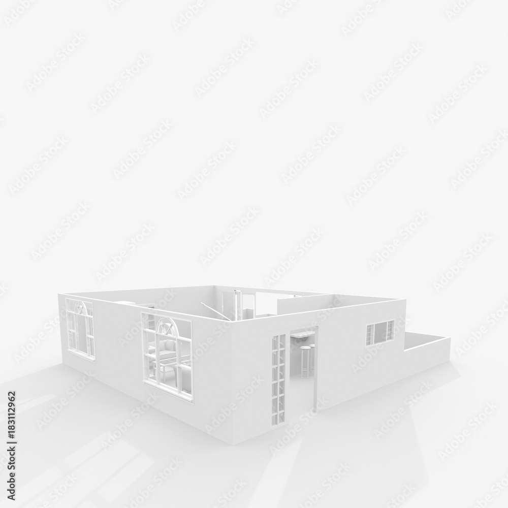 3d rendering of furnished home apartment 2573