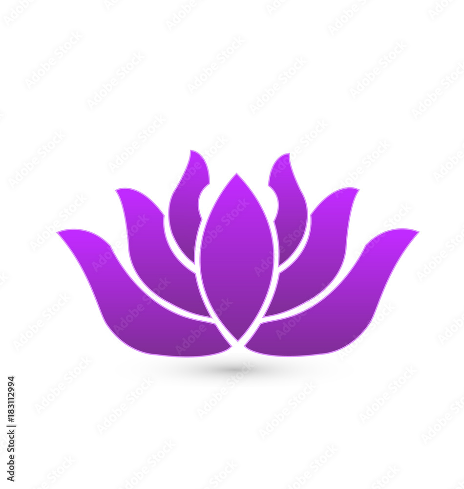 Purple lotus leaf icon
