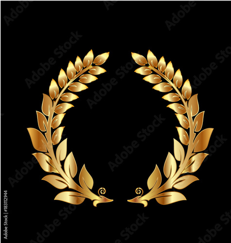 Golden laurel wreath icon © Keviz
