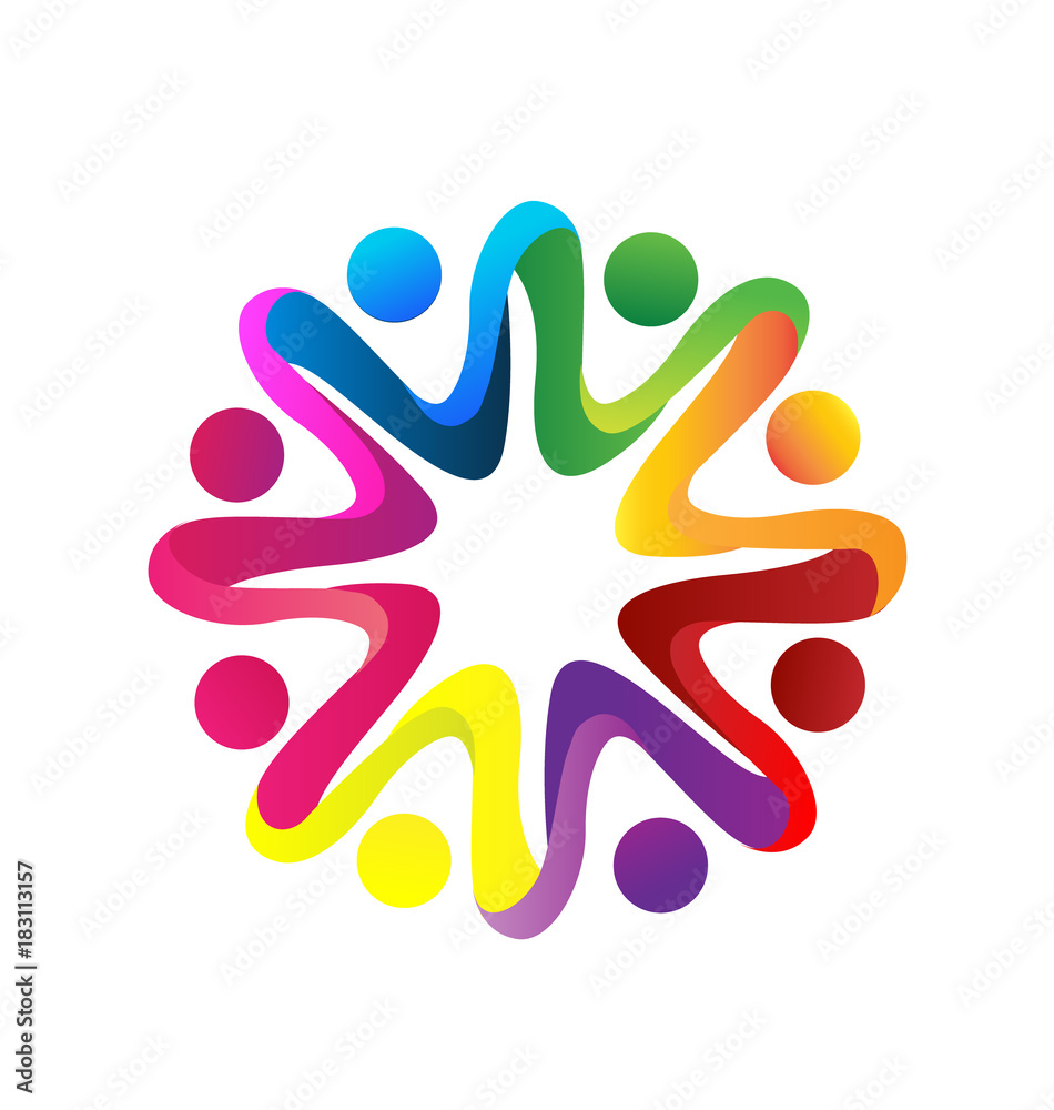 Teamwork people united for change icon Teamwork people united for change icon
