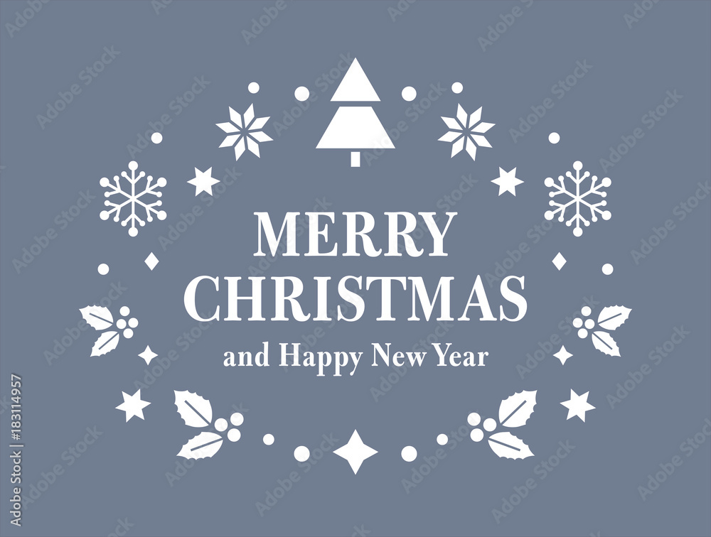 Merry Christmas greeting. Flat. Vector