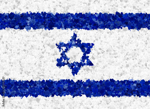  Israeli flag with heart  motives photo