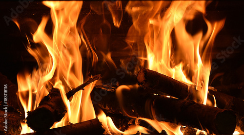 fire in the fireplace