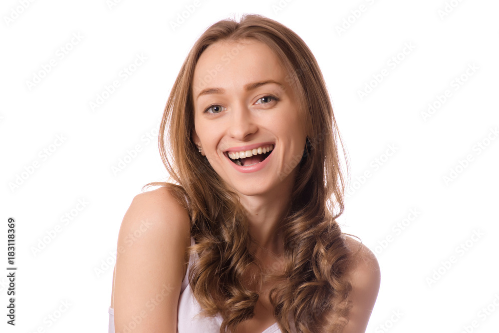 Beautiful young woman emotion laughing smile fun Beautiful young woman emotion laughing smile fun