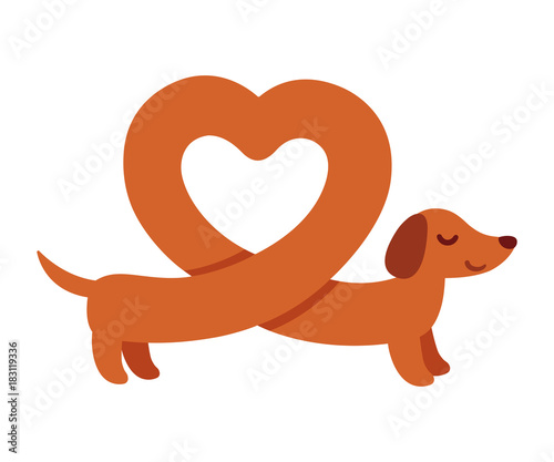 Heart shaped dachshund