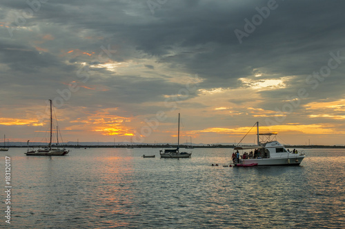 Obraz na plátně sunset in la paz baja california sur mexico