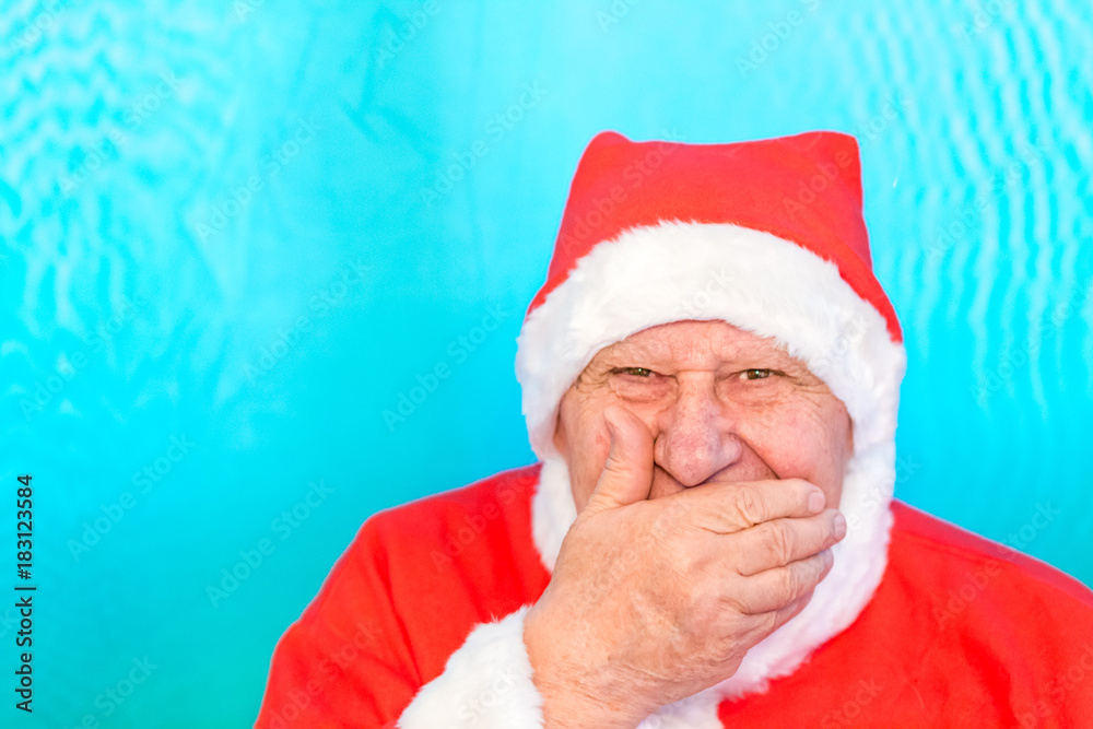 Santa Claus hiding mouth Santa Claus hiding mouth