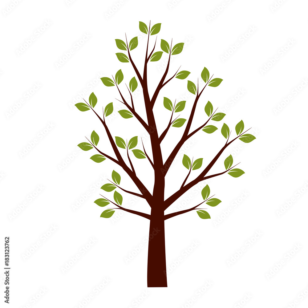 Spring Tree. Vector Illustration.