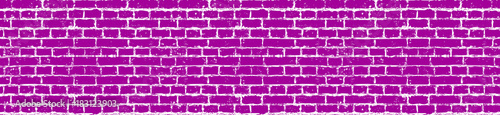 Vector drawing of a brick wall. Bright pink brick wall, seamless pattern. Seamless bright pink pattern. Grunge bright pink pattern. Element of design. Vector Eps 10.