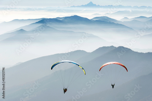 paragliding on the mountains