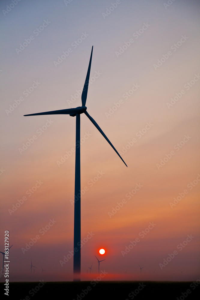 Wind Turbine with Sunrise