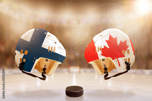 Photography Famous Ice Hockey Rivalry Between Finland and Canada