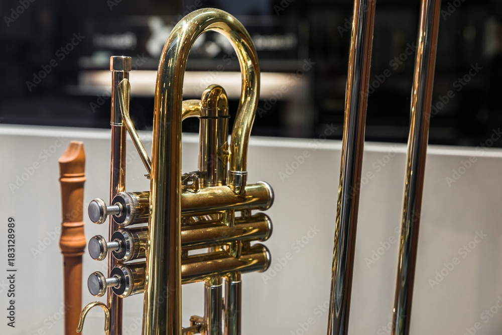 Obraz premium Close up image of a trumpet