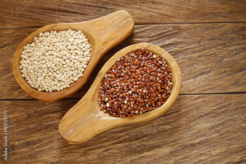 Red and white quinoa seeds - Chenopodium quinoa