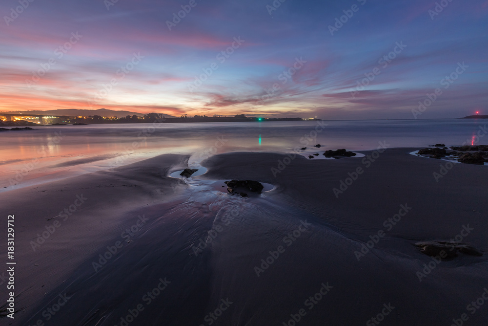 spectacular sunset on the coast of Galicia