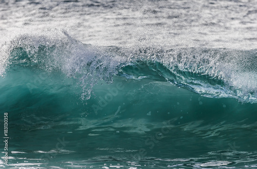 Close up of an Emerald colored Ocean wave on the north shore of Oahu Hawaii © Kelly Headrick