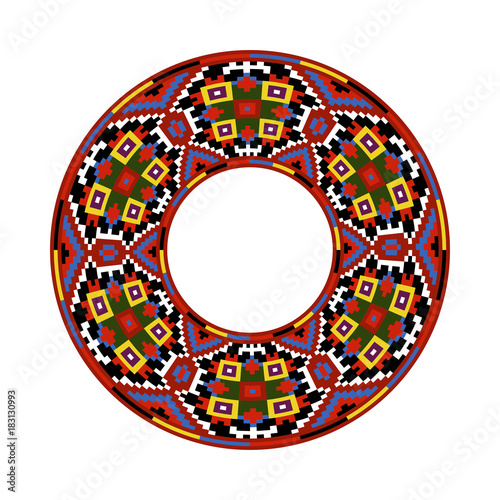Round traditional Ukrainian ornament
