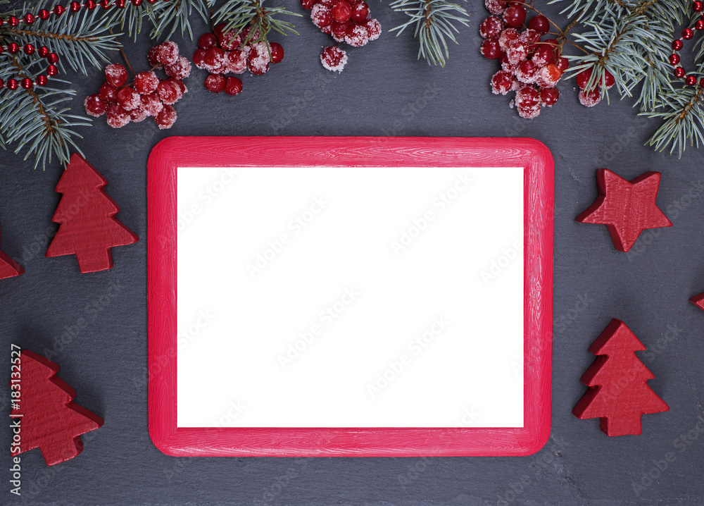 empty red frame on a black background empty red frame on a black background