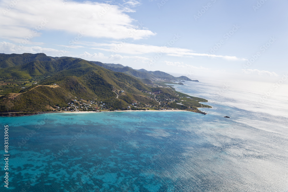 Obraz premium Turners Beach Aerial View, Antigua