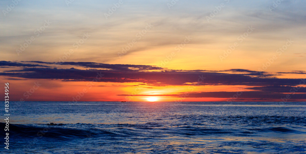 Sunrise over pacific ocean