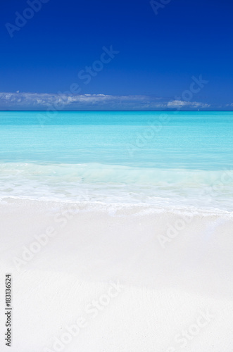 Clean White Caribbean Beach With Blue Sky, Antigua