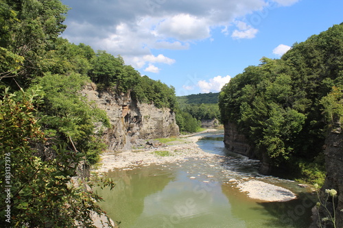 Genesee River running through the gorge at Letchworth State Park